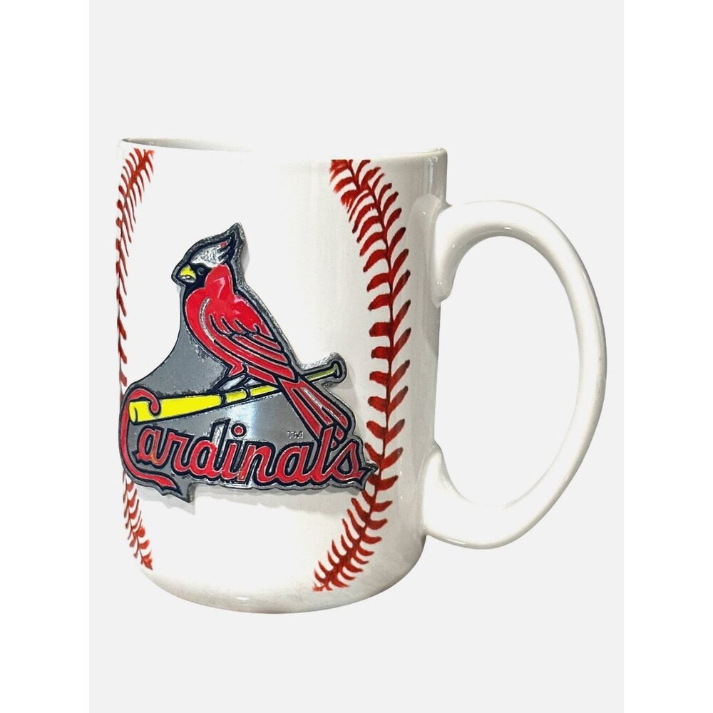 St Louis Cardinals Raised Logo Baseball Stitch Ceramic Mug Official MLB 2011 Mug - Picture 2 of 8
